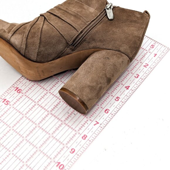 Sigerson Morrison Women Kiran Bow Beige Zip Pointy Ankle Boots size 7 - Picture 5 of 10